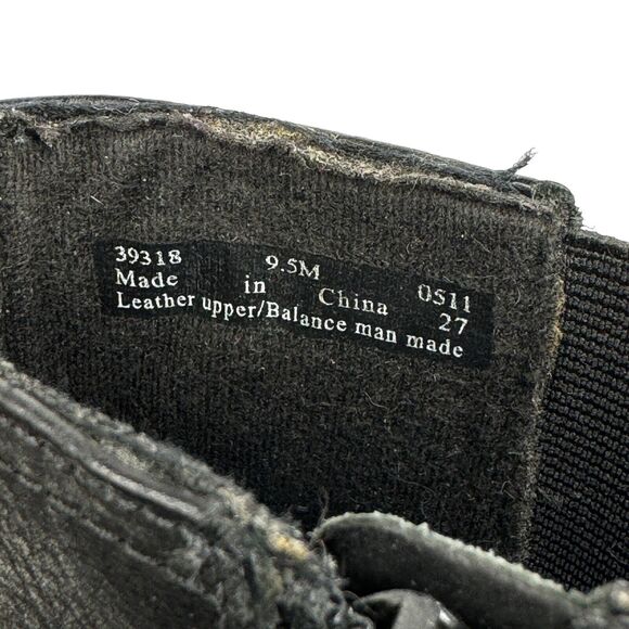 Womens Clarks Black Leather Studded Heeled Clogs Moto Buckle Boots Size 9.5 M - Picture 8 of 9